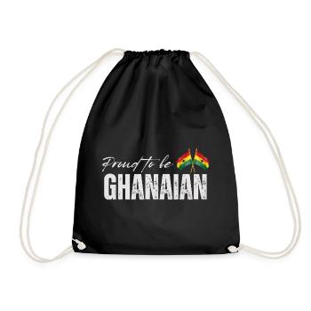 Ghanaischer Stolz, made in Ghana - Turnbeutel - Schwarz - Vorne
