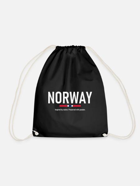 Norway - Norge - Norwegen - Flagge - Skandinavien - Turnbeutel - Schwarz