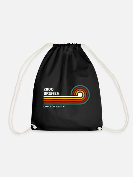 Bremen Retro 2800 Alte Postleitzahl Vintage Bremer - Turnbeutel - Schwarz