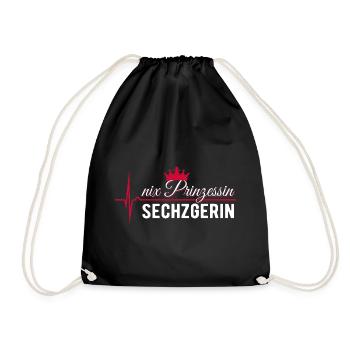 Nix Princess - Sechzgerin - ECG Pulse Gift - Drawstring Bag - black - Front