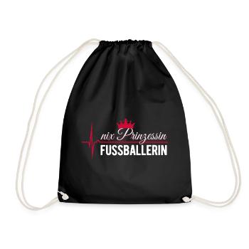 Nix Princess - Footballer - ECG Pulse Gift - Drawstring Bag - black - Front