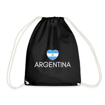 Cœur avec le drapeau argentin, j’aime l’Argentine - Sac de sport léger - noir - Devant