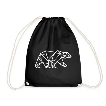 Eisbär Polar Bär Polygon Symbol - Turnbeutel - Schwarz - Vorne