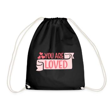 You Are Loved No Matter How You Feel Mitgefühl - Turnbeutel - Schwarz - Vorne
