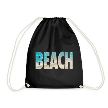 Tropische BEACH Ozean-Text-Vibe - Turnbeutel - Schwarz - Vorne
