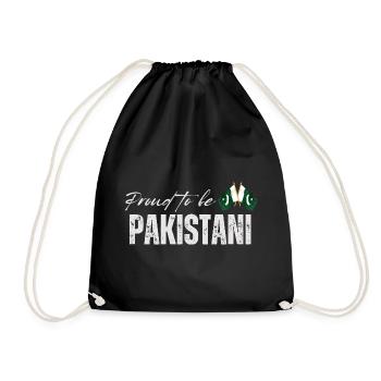 Proud Pakistani, I love Pakistan - Drawstring Bag - black - Front
