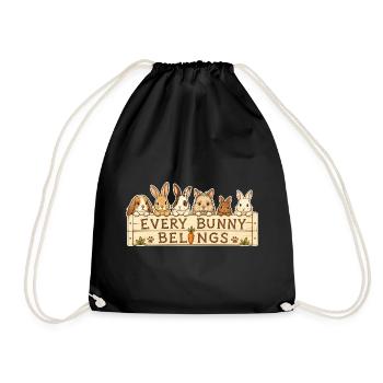 EVERY BUNNY BELONGS - Turnbeutel - Schwarz - Vorne