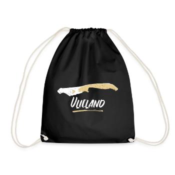 Vlieland | Vintage Carte Rétro - Sac de sport léger - noir - Devant
