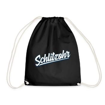 Schlitzohr - Schweizerdeutsch - Mundart - Dialekt - Turnbeutel - Schwarz - Vorne