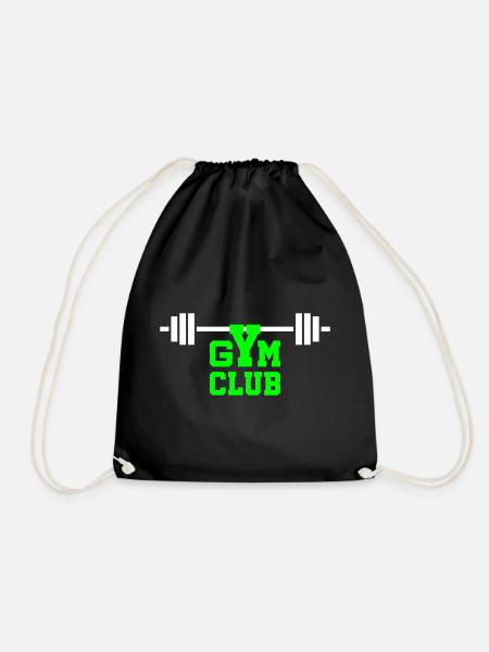 Gym club (dumbbell) - Drawstring Bag - black