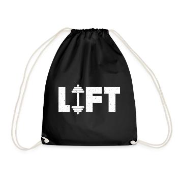 Lift Deadlifting Weightlifting Weightlift Weight - Drawstring Bag - black - Front