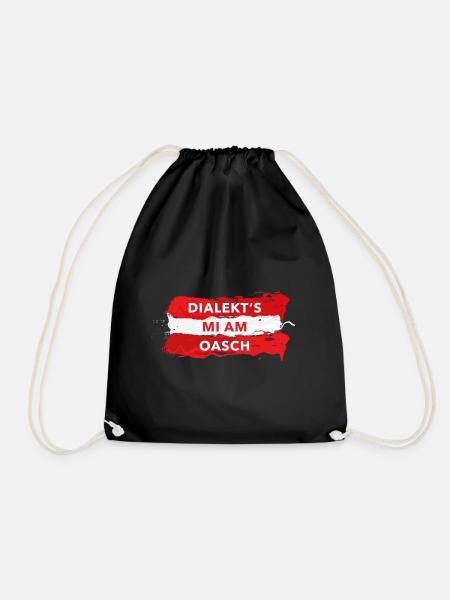 dialekts mi am oasch mundartsprüche österreich - Turnbeutel - Schwarz
