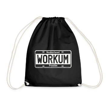 T-shirt Workum, Friesland, Holland, Ijsselmeer - Drawstring Bag - black - Front