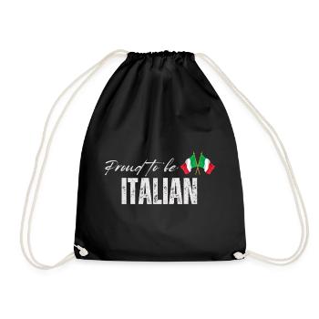 Stolzer Italiener, ich liebe Italien - Turnbeutel - Schwarz - Vorne