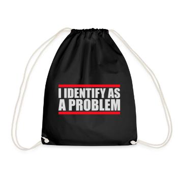 Je m’identifie comme un problème Énoncé Effronté Rebelle - Sac de sport léger - noir - Devant