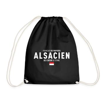 Francais De Papiers Alsacien De Coeur Dame T-Sh... - Sac de sport léger - noir - Devant