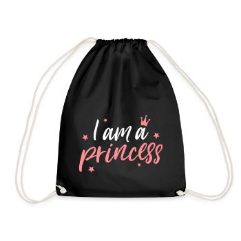I am a princess - Drawstring Bag - black - Front