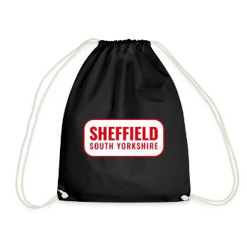 Sheffield Süd Yorkshire Stadtlogo - Turnbeutel - Schwarz - Vorne