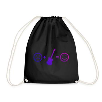 Guitar player classical guitar electric guitar - Drawstring Bag - black - Front