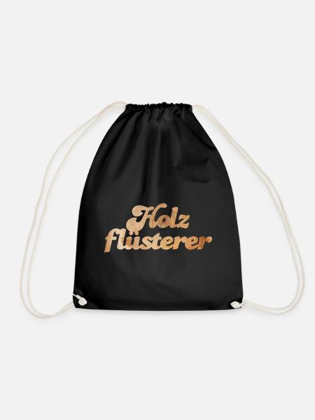 Holz Tischler Fan coole lustige Sprüche Maserung - Turnbeutel - Schwarz