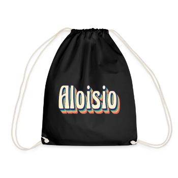 Vintage Retro Aloisio T-Shirt Geschenk T-Shirt - Turnbeutel - Schwarz - Vorne