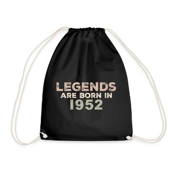 Legenden 1952 Jahrgang Retro Geburtstag Original - Turnbeutel - Schwarz - Vorne
