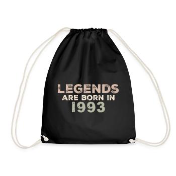 Legenden 1993 Jahrgang Retro Geburtstag Original - Turnbeutel - Schwarz - Vorne