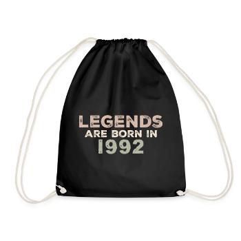 Legenden 1992 Jahrgang Retro Geburtstag Original - Turnbeutel - Schwarz - Vorne