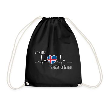 Mon cœur bat pour l’Islande la Scandinavie - Sac de sport léger - noir - Devant