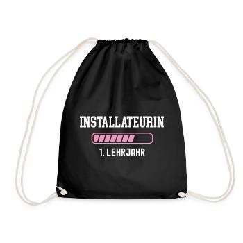 Plumber training 1 year of apprenticeship first year - Drawstring Bag - black - Front