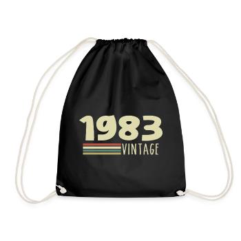 1983-Jubiläum-1983-retro-1983 - Turnbeutel - Schwarz - Vorne