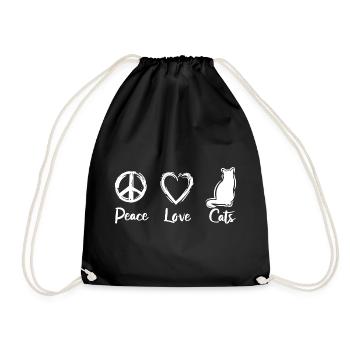 Paix Amour Chats - Sac de sport léger - noir - Devant