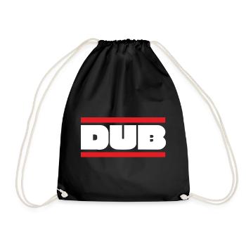 DUB Bold Wordmark with Red Bars - Drawstring Bag - black - Front