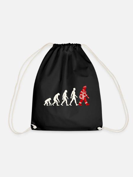 Evolution zum Feuerwehrmann mit Schlauch - Turnbeutel - Schwarz
