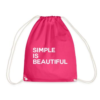 Simple Is Beautiful - Drawstring Bag - fuchsia - Front