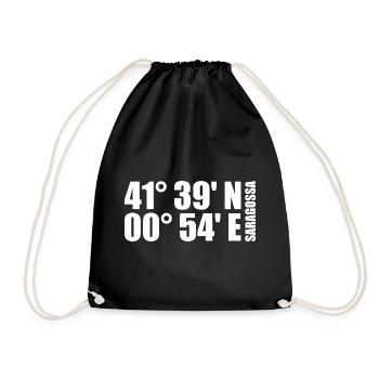 Zaragoza Coordinates - Drawstring Bag - black - Front