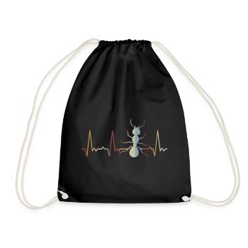 Fourmi battement de cœur - Sac de sport léger - noir - Devant
