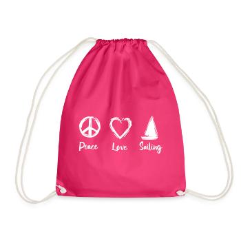 Peace Love Sailing - Turnbeutel - Fuchsia - Vorne