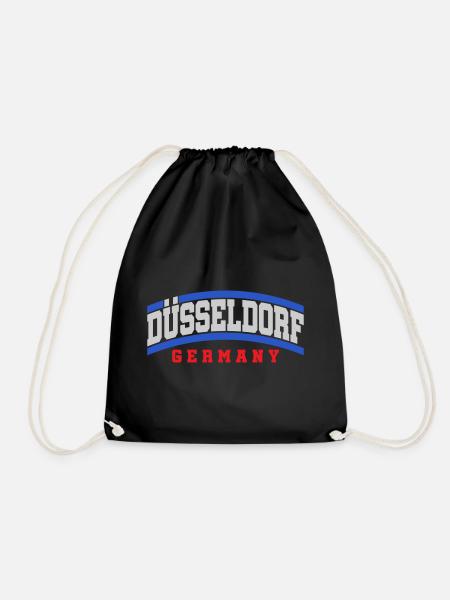 Düsseldorf Stadt Text Schrift | Farben änderbar - Turnbeutel - Schwarz