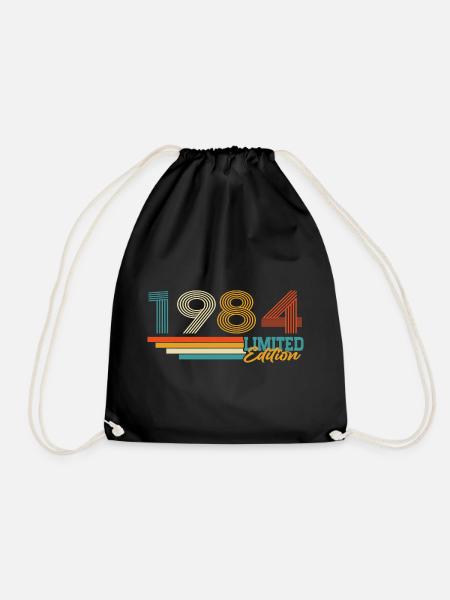 1984 Jahrgang geboren Geburtstag Geschenk - Turnbeutel - Schwarz