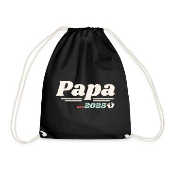 Papa Est 2025 Je vais être un papa style rétro - Sac de sport léger - noir - Devant
