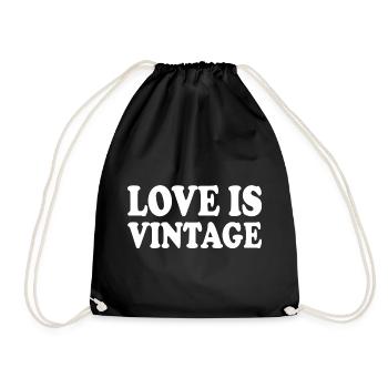 Love is vintage - Drawstring Bag - black - Front