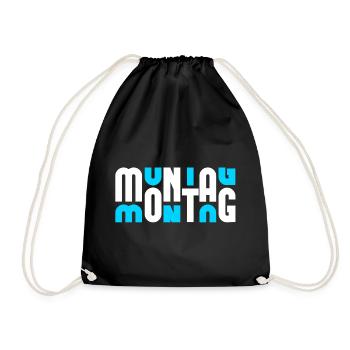 Motif Monday Blanc/Cyan - Sac de sport léger - noir - Devant
