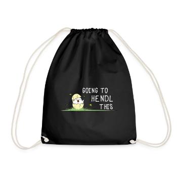 Going to Hendl This Chick Motif Chickens Saying - Drawstring Bag - black - Front
