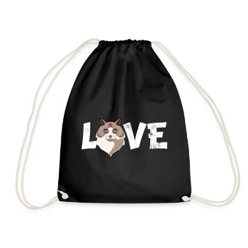Ragdoll Chat Amateur de Chat Maman Chat Papa Chaton - Sac de sport léger - noir - Devant