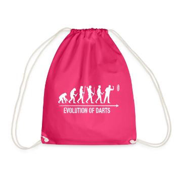 Darts Evolution Fun Hoodie, Shirt, Tasche, Tasse - Turnbeutel - Fuchsia - Vorne
