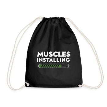 Muscles Installing Fortschritt Grafik - Turnbeutel - Schwarz - Vorne