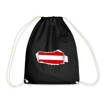 Cracked Austria Flag - Drawstring Bag - black - Front