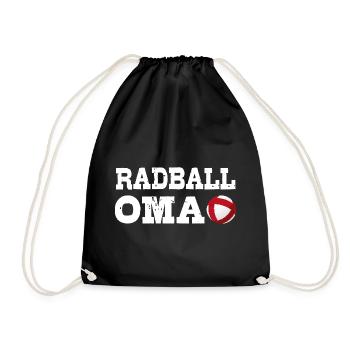 Radball, OMA, Radballer, Hallenradsport - Turnbeutel - Schwarz - Vorne