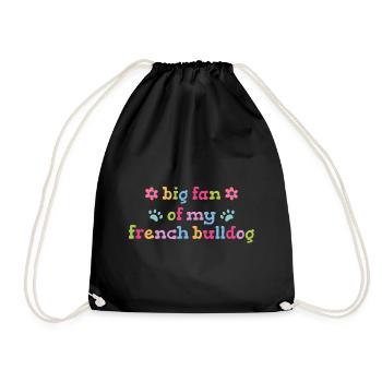 Großer Fan von meinem French Bulldog - Turnbeutel - Schwarz - Vorne